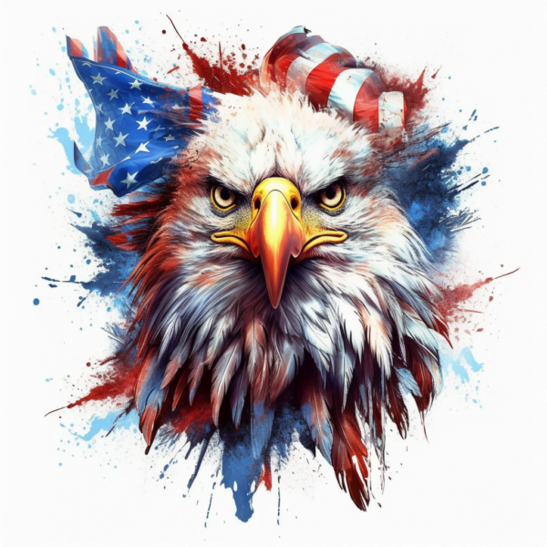 Mascot Eagle with Sparkling Eyes and Colorful