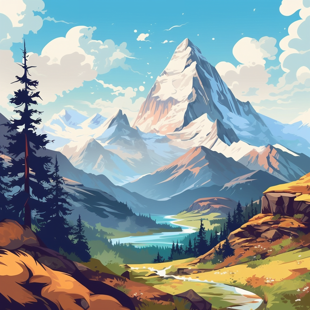 Digital Creation of a Majestic Mountain Landscape – Creative Cloud Store