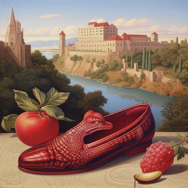 One caiman leather shoe