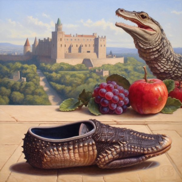 Caiman leather shoe