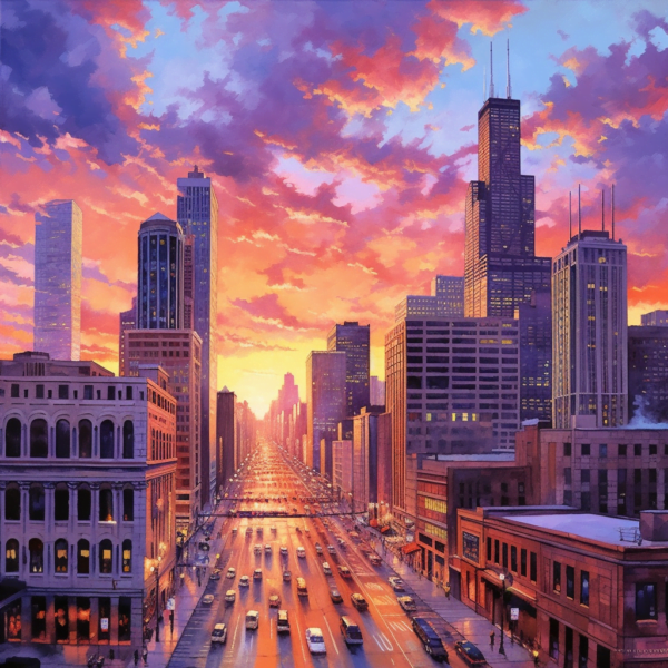 cityscape at twilight