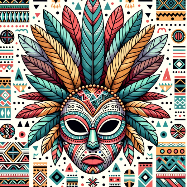 olorful African tribal mask